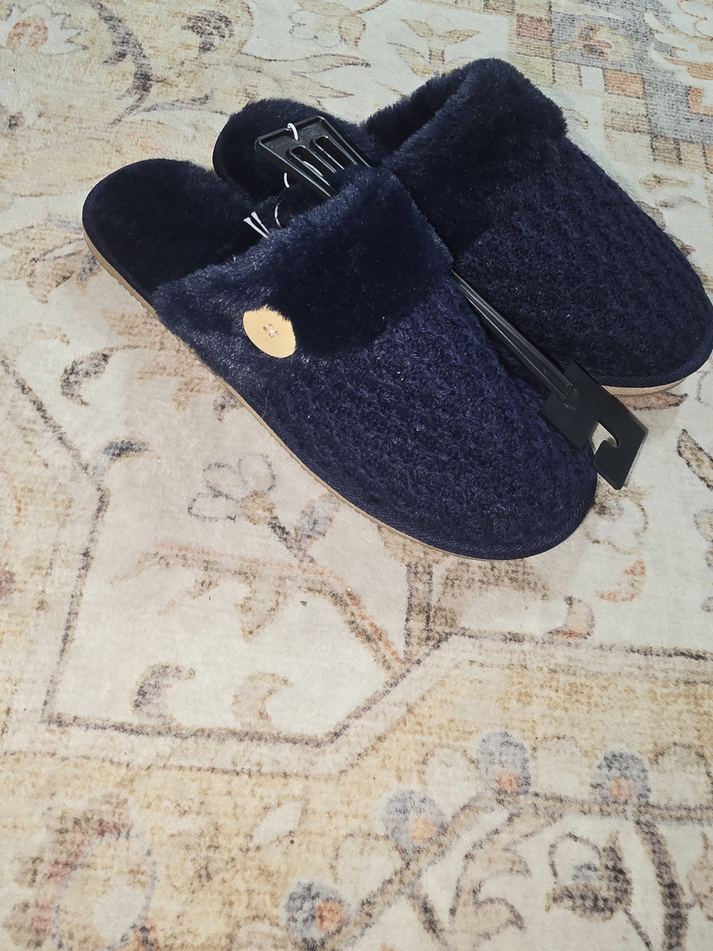 Sonoma Navy Plush Slip-On Women's Slippers